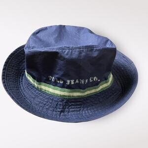 Polo Jeans Co. Ralph Lauren Vintage Blue Bucket Hat Size‎ OS Preppy 90s Nylon